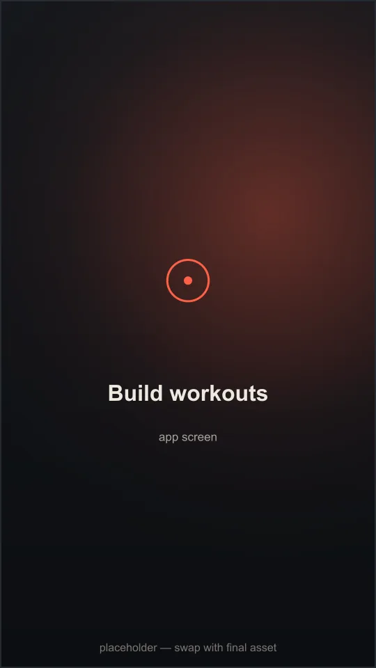 Fitviyo app screen showing a custom workout being built with a clean set-by-set player